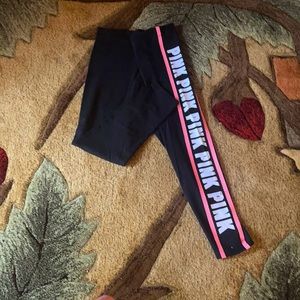 PINK cotton leggings in black and pink